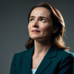 A professional female actress, in a mid-shot, gracefully conveying a range of subtle emotions through her expressive face and natural pose. She is wearing modest, elegant, and stylish professional attire, fully clothed. The setting is a minimalist stage with soft, dramatic lighting that highlights her features, and the background is softly blurred to emphasize the performer. Perfect anatomy, correct proportions, well-formed hands, proper finger count, natural body proportions, high-quality cinematic photography, shallow depth of field, professional lighting, film grain, safe for work, appropriate content, fully clothed, professional.